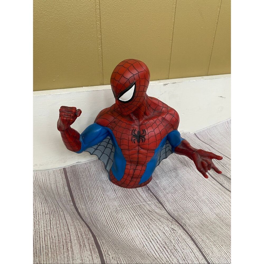 Marvel spiderman coin bank with twist off bottom plug
